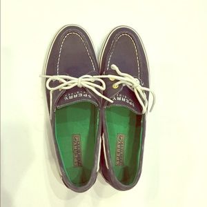 Canvas Sperry Topsiders in Navy
